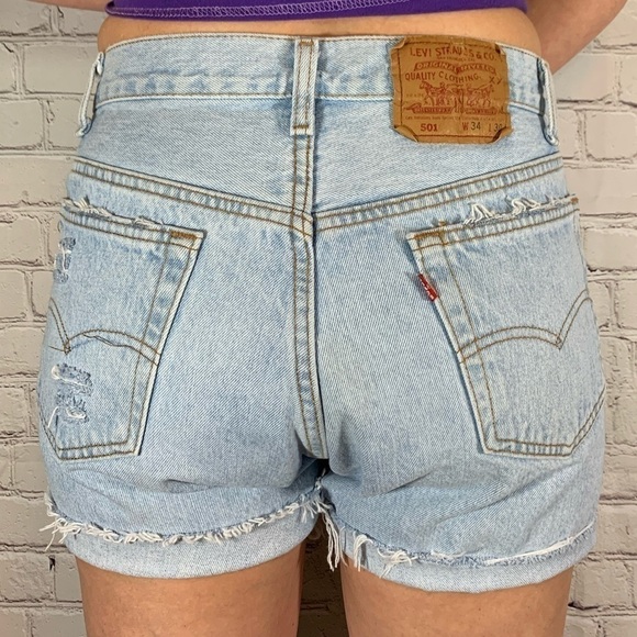 Vintage Distressed High Waisted 501 Button Fly - Picture 8 of 8